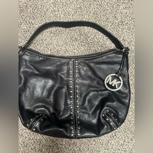 Michael Kors Black Studded Leather Shoulder Bag